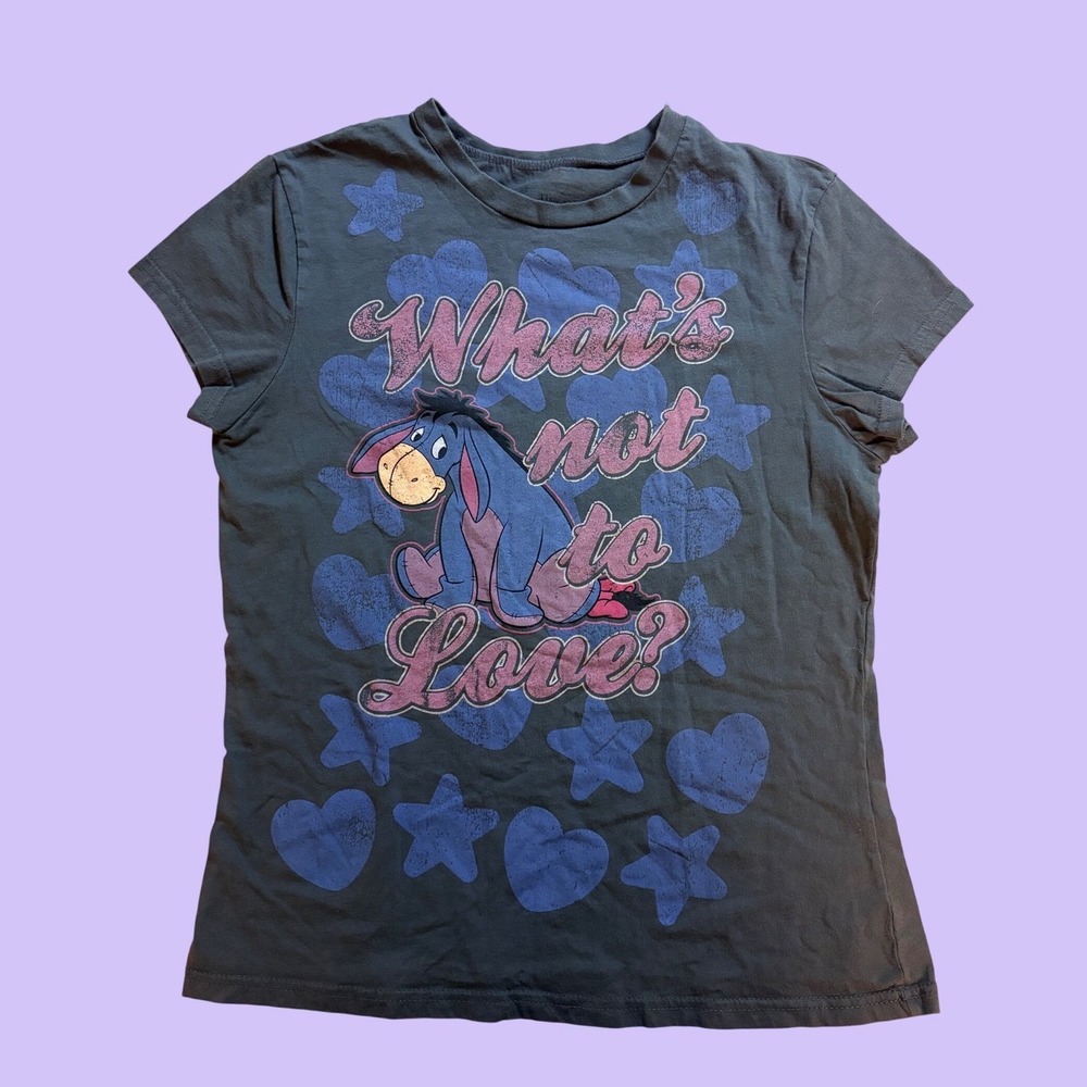 Y2K Disney Eeyore Whats Not To Love Graphic Tee Scene Cute #17